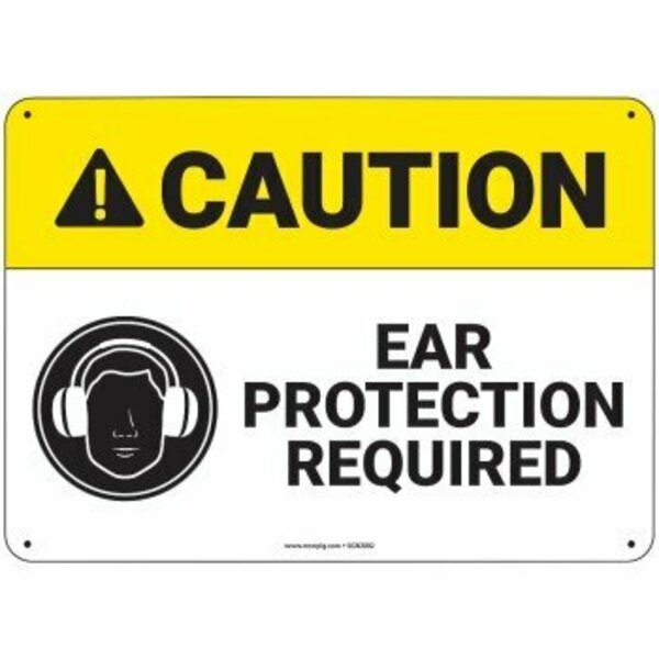 Pig PIG Ear Protection Required Sign 10" x 7" Aluminum 10" L x 7" H SGN2002-7X10-ALM
